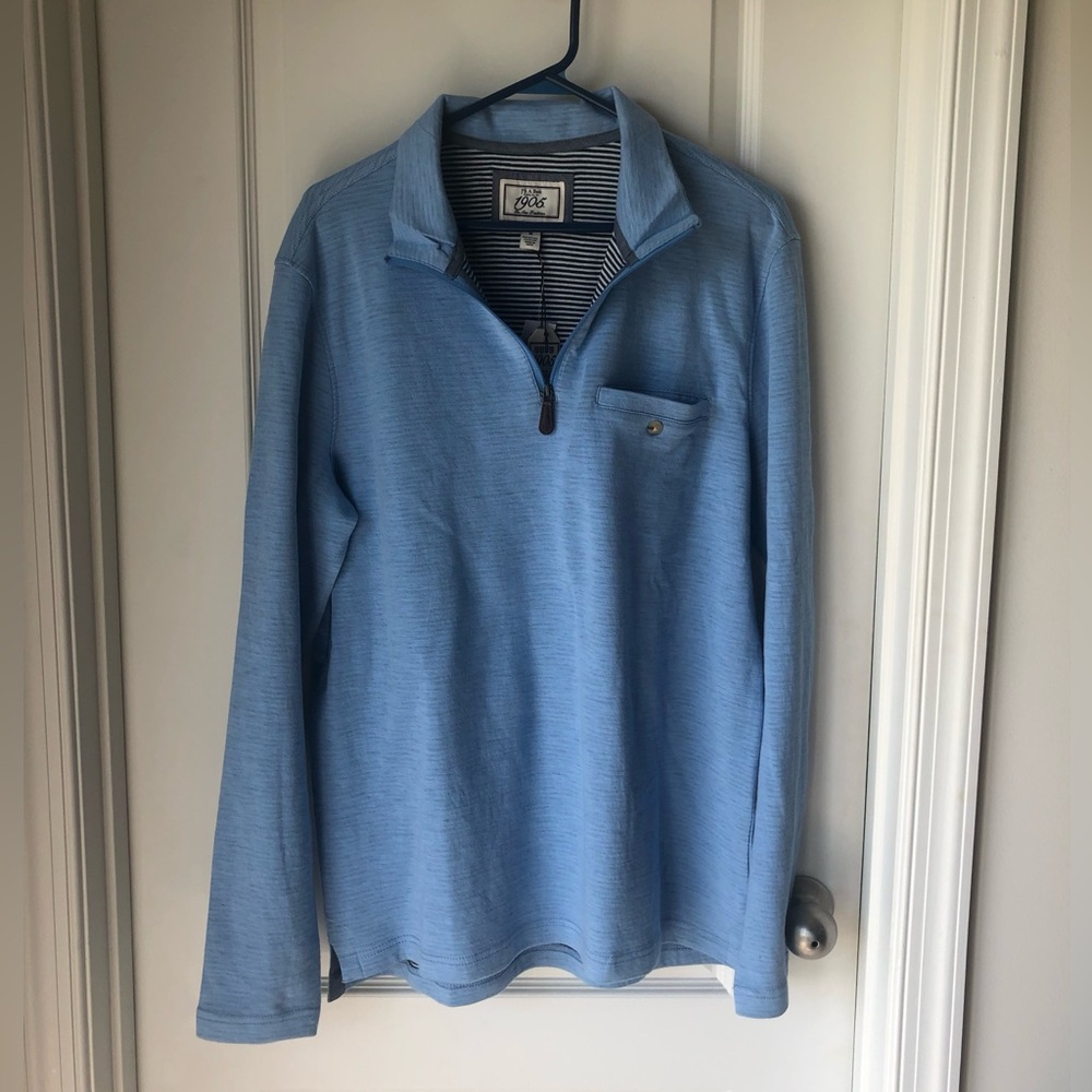 Peter Millar Light Blue Quarter-Zip Pullover